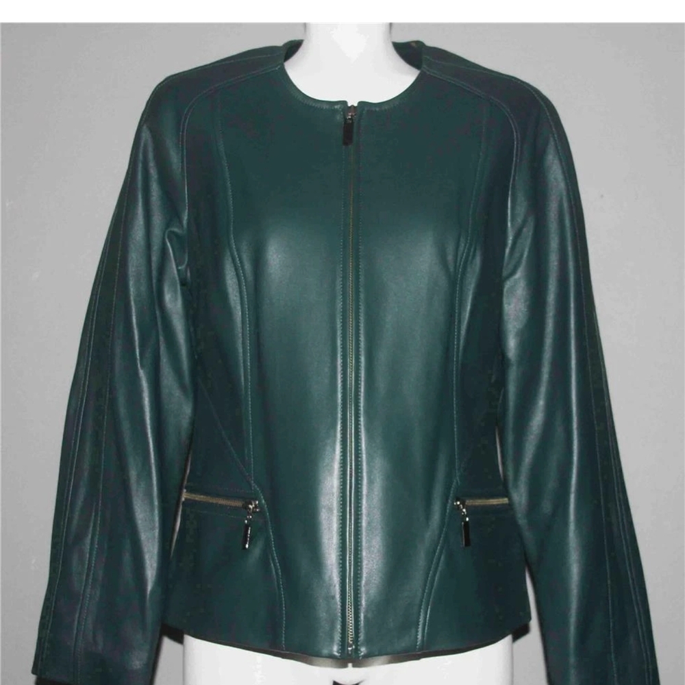 Women's Green Leather Jacket